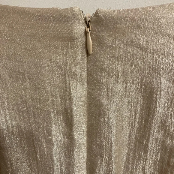 London Times‎ Sleeveless Belted Peplum Dress Champagne Womens size 10 - Picture 9 of 13